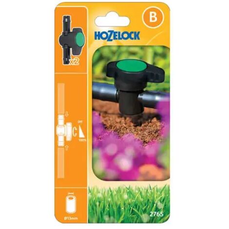 x2 Hozelock 2765 13mm Flow Control Valve For Micro Irrigation Use With 2764