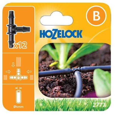 12 x Hozelock 2777 T Tee 3 Way Piece Junction Connector 4mm Micro Irrigation