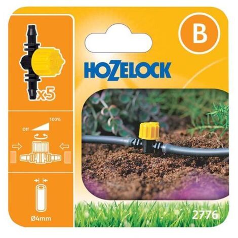 5 x Hozelock 2776 4mm Flow Control Valve For Micro Irrigation With 2772