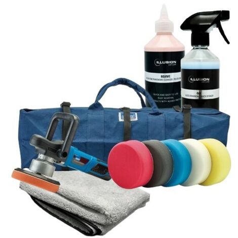 Draper DA Car Polisher 150mm Detailing Buffer 5 Sponge Kit + Polish & Detailer (1/4)