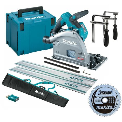 Makita SP001GZ03 40v MAX XGT Brushless Plunge Saw + 2x 1.5m Rails + Bag + Clamps