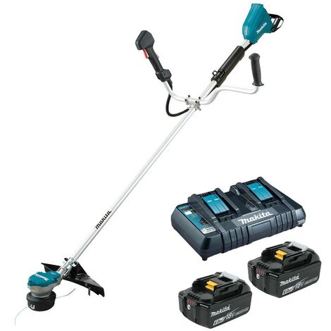 Makita DUR368A Twin LXT 18v 36v Li-Ion Brushless Brush Cutter 2x 6.0ah Batt