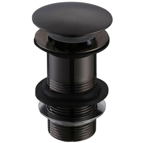 Matt Black Unslotted Sprung Basin Waste Sink Plug Click Clack Pop Up Clicker