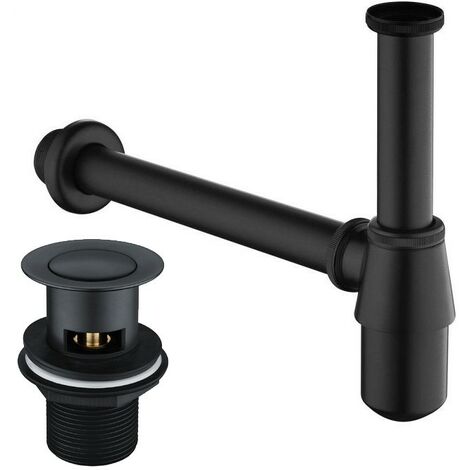 Black Bottle Trap Bathroom Basin Sink Pipe Adjustable Outlet Pop up Waste Brass