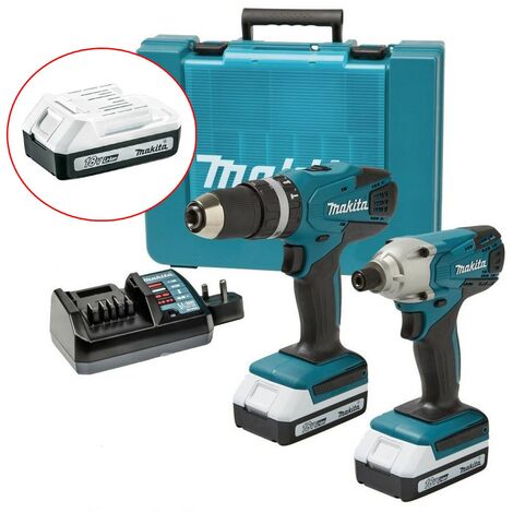 Makita 18v Cordless Lithium Combi Hammer Drill & Impact Driver Twin Pack 3xBatts (1/4)