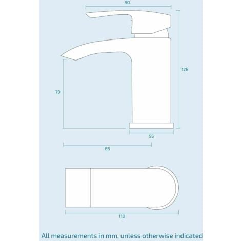 Black Curve Waterfall Cloakroom Mini Basin Mixer Tap Sink Mono Bathroom + Waste