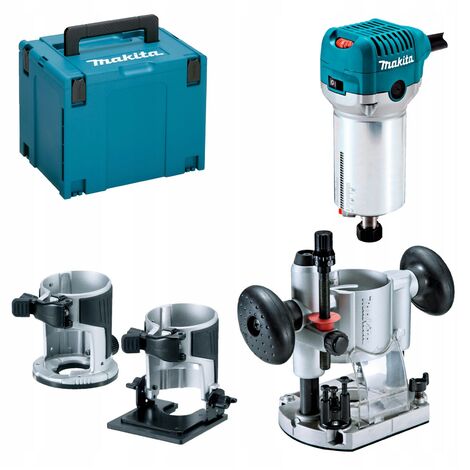 Makita RT0700CX2J 240V 1/4"" Router Laminate Trimmer Guide Plunge Base + Makpak (1/5)