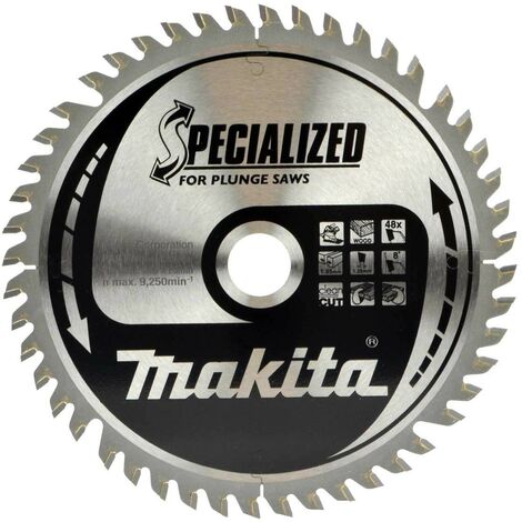Makita Specialised 165mm x 20mm 48 Teeth Cordless Plunge Saw Blade DSP600 SP6000 (1/4)