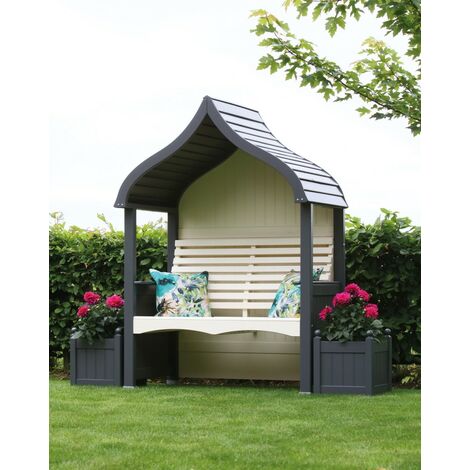 AFK Orchard Arbour Wooden Garden Seat Chair Lavender Purple & Cream FSC (1/2)