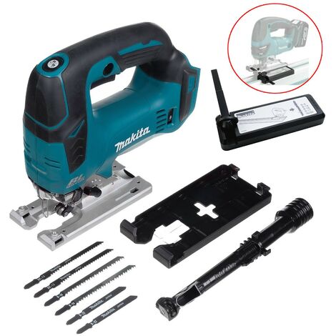 Makita DJV182Z 18v LXT Brushless Motor Top Grip Jigsaw Bare + Guide Rail Adapter