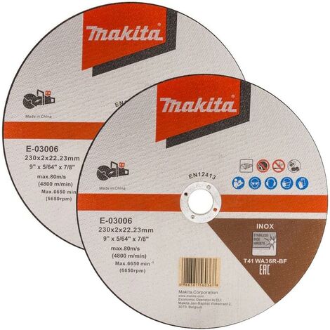 Makita E-03006 Cutting Cut Off Wheel 230mm 9"" For DCE090 Disc Cutter x 2 Pack (1/3)