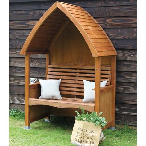 AFK Cottage Arbour Wooden Garden Seat Chair Outdoor Beech Stain FSC