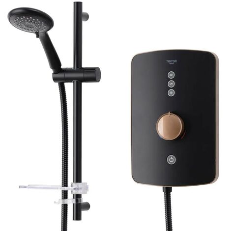 Triton Amala Metallic 8.5kW Brushed Copper Electric Shower Matt Black Finish