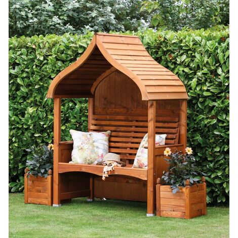 AFK Orchard Arbour Wooden Garden Seat Chair Outdoor Beech Stain FSC