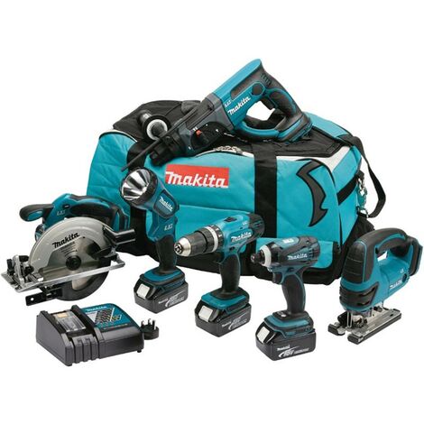 Makita DLX6017 18v Piece LXT Cordless Tool Kit Lithium Ion Li-Ion 3x 3ah  Batts