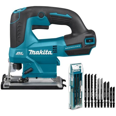 Makita DJV184Z 18v LXT Brushless Top Handle Jigsaw Bare + 10 Mixed Blades + Case
