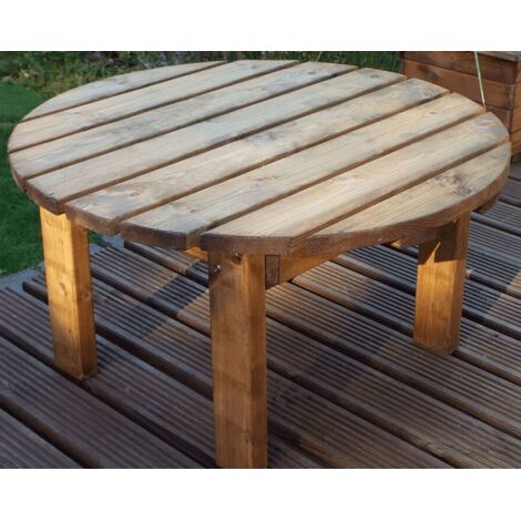 Charles Taylor Wooden Garden Round Circular Side Coffee Table (1/2)