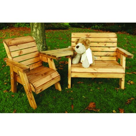 Charles Taylor Little Fellas Wooden Garden Companion Seat & Bench Angled Chair