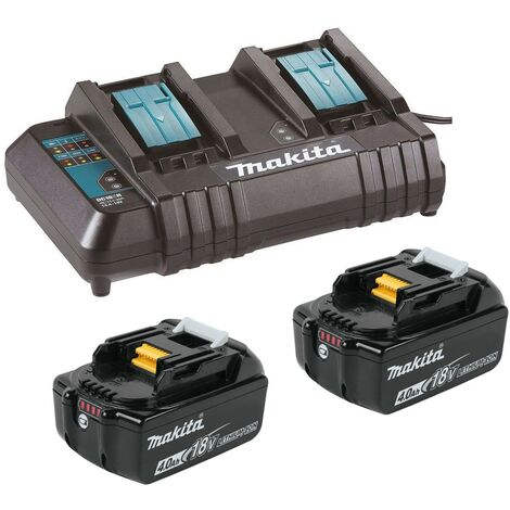 Makita BL1840 18v 2 x LXT 4.0ah Lithium-Ion Batteries + DC18SH Dual Port Charger (1/5)