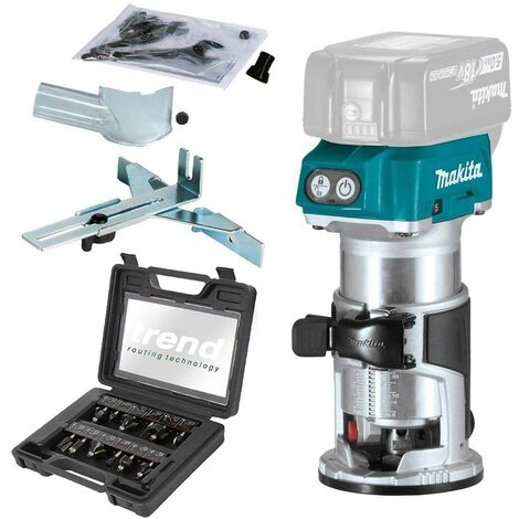 Makita DRT50Z 18V LXT Cordless Brushless Laminate Router Trimmer + Trend 12P Set (1/5)