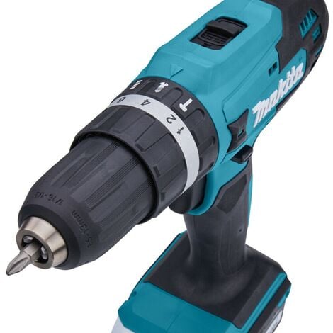 Makita HP488DAEX1 18v Lithium Combi Hammer Drill 1x 2Ah - 74 Screwdriver Bit Set