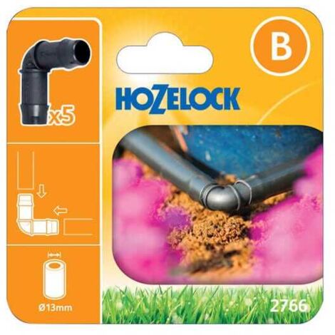 5 x Hozelock 2766 13mm 90 Degree Right Angled Elbow Connector Micro Irrigation