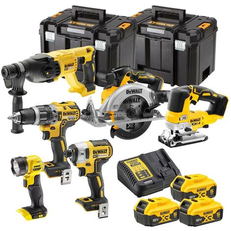 Dewalt DCK669P3T 18v XR 6 Piece Kit + 3 x 5.0Ah Li-Ion Batts, Charger + 2X TSTAK (1/5)
