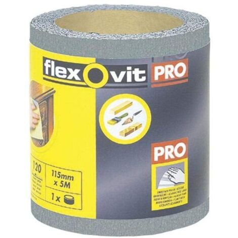 Flexovit 63642526415 High Performance Finishing Sanding Roll 115mm x 5m 120G FLV26415 (1/2)