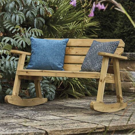 Wooden rocking on sale garden bench