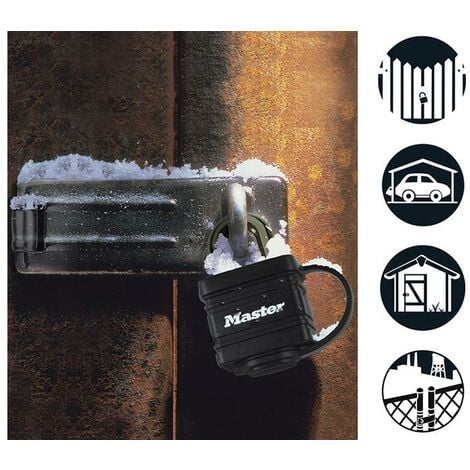 Master Lock 7804EURD Weather Tough Black Finish 40mm Padlock MLK7804