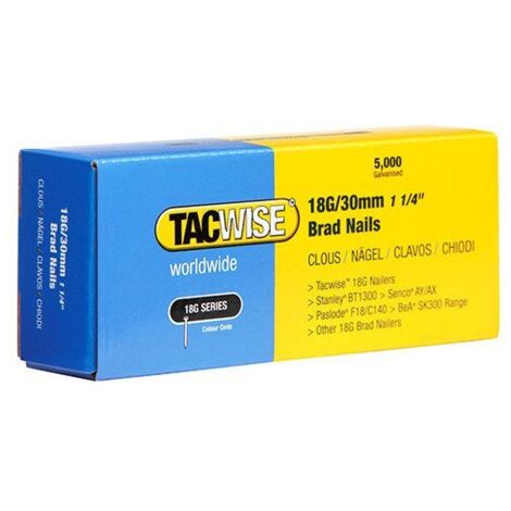 Tacwise 0397 18G 30mm Brad Nails Galvanised 5000 Pack - 181ELS 191 DGN50V Ranger