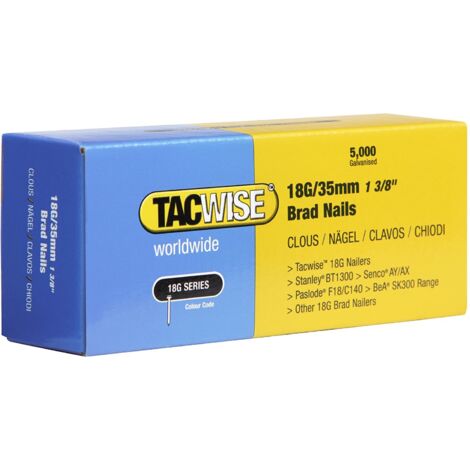 Tacwise 0399 18G 35mm Brad Nails Galvanised 5000 Pack - 181ELS DGN50V Ranger