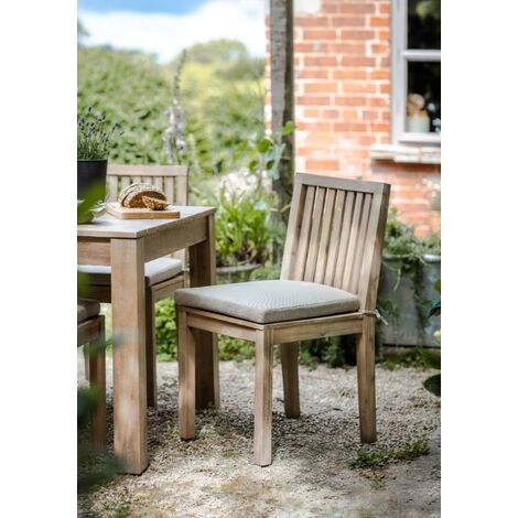 2 x Garden Trading Porthallow Wooden Dining Chairs Indoor Outdoor Patio Acacia (1/4)