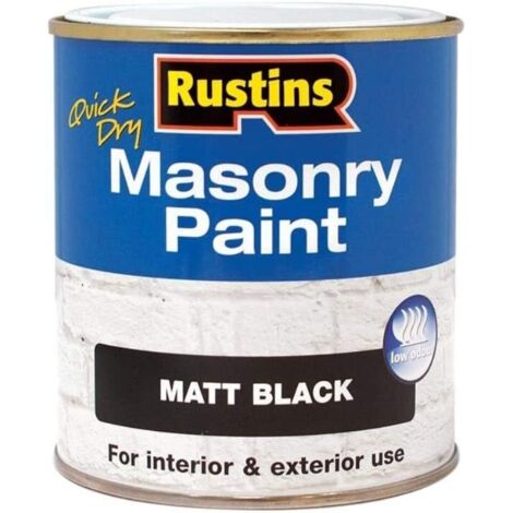 Rustins MASPB500 Quick Dry Masonry Paint Matt Black 500ml RUSMASPB500
