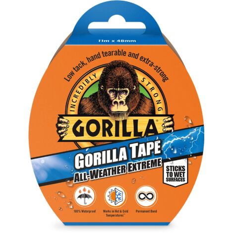 Gorilla Glue 3044021 Gorilla Tape All-Weather Extreme 48mm x 11m Black GRGGTAW11