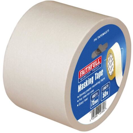 Faithfull 75mm x 50m Paper Masking Tape Single-Sided Removable Adhesive (1/5)