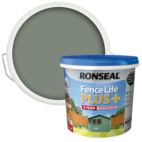 Ronseal 37627 Fence Life Plus+ Sage 5 litre RSLFLPPSA5L