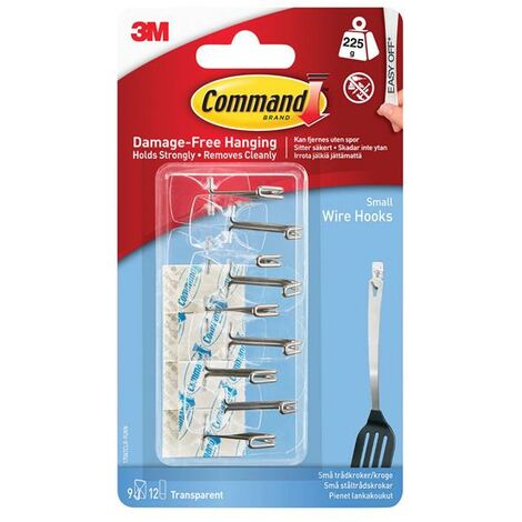 Command 17067CLR-9 Clear Wire Hooks Value Pack (Pack 9) COM17067CLR9 (1/5)