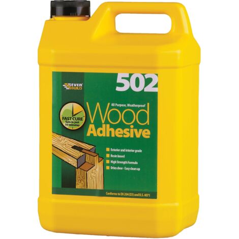 Everbuild WOOD5 502 All Purpose Weatherproof Wood Adhesive 5 litre EVBWOOD5