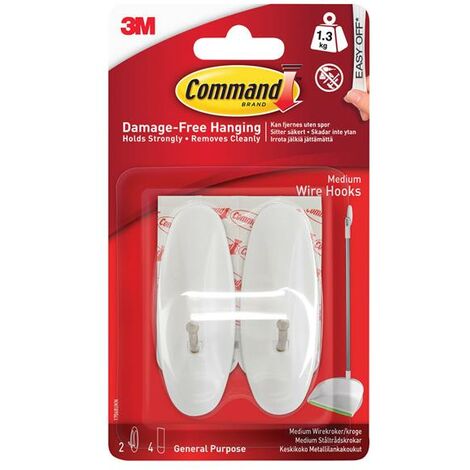 Command™ Medium Wire Hooks (Pack 2) COM17068 (1/5)