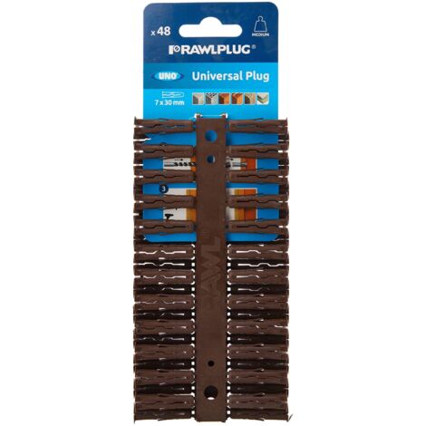 Rawlplug R-U1-BRN-48-C Brown UNO Plugs 7 x 30mm (Card 48) RAW68555 (1/3)