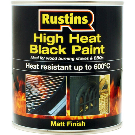 Rustins HRBL500 High Heat Paint 600 C Black 500ml RUSH600BP500