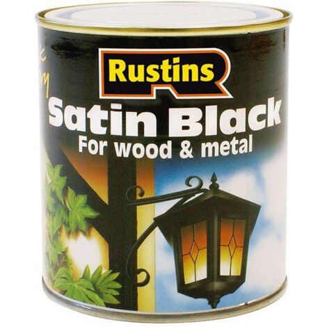 Rustins SATB250 Satin Black Paint Quick Drying 250ml RUSBS250