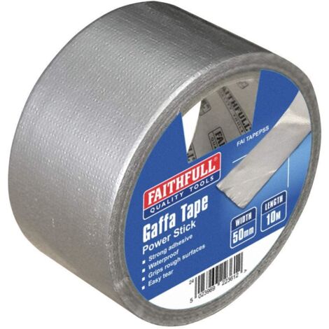 Faithfull – Waterproof cloth tape 50mm x 10m – Extremely strong adhesive for metal, wood, concrete, glass, plastic – Easy tear for fast application (1/5)