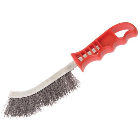 Faithfull 17130001 Wire Scratch Brush Steel Red Handle FAIWBHANDS (1/3)