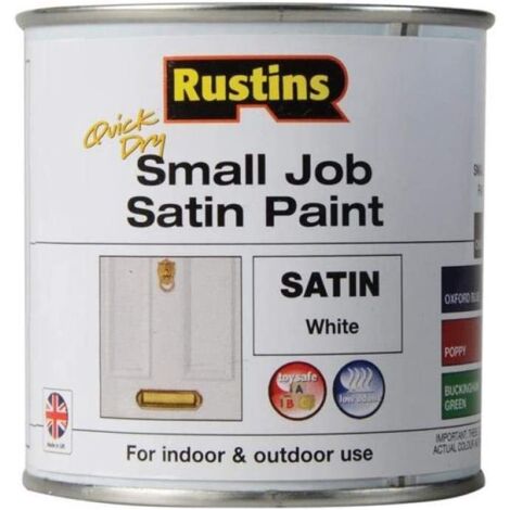 Rustins SPWHW250 Quick Dry Small Job Satin Paint White 250ml RUSSJPSWHQD
