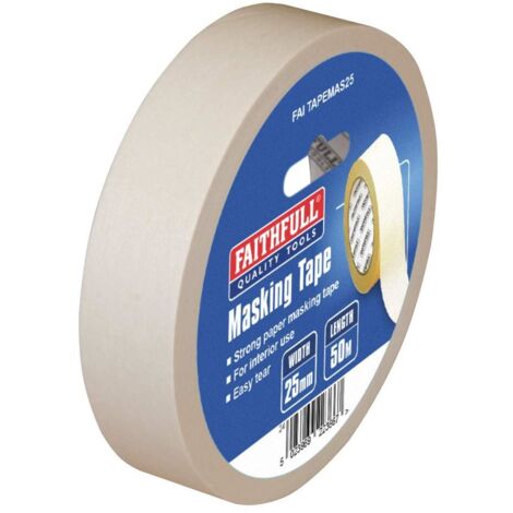 Faithfull 00522550TB Masking Tape 25mm x 50m FAITAPEMAS25