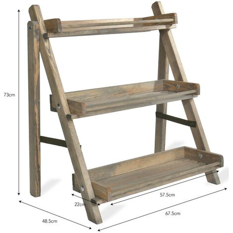 Garden Trading Indoor Outside Aldsworth Plant Pot Shelf Stand Spruce Wood