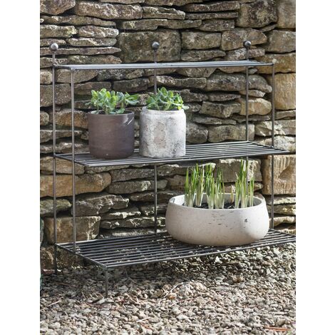 Garden Trading Barrington Indoor Outdoor Plant Flower Stand Shelves Steel Metal
