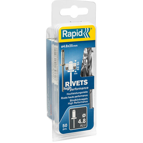 Rapid 5000392 High Performance Rivets 4.8 x 25mm Blister of 50 RPD5000392